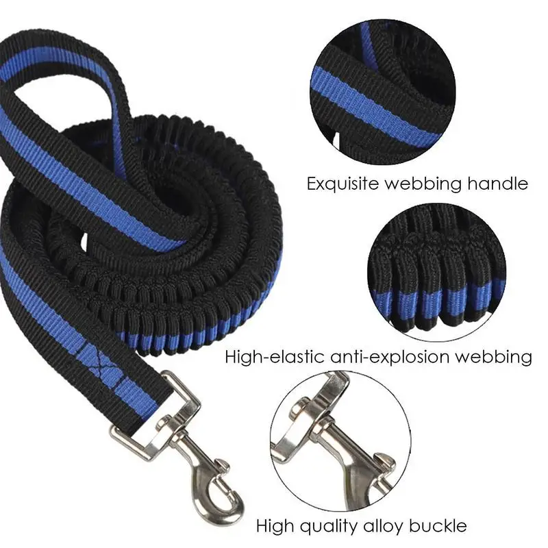 Dog Heavy Duty Durable Telescopic Nylon Dog Rope Comfortable Padded Handle Rope High-elastic Dog Safety Belt For Car