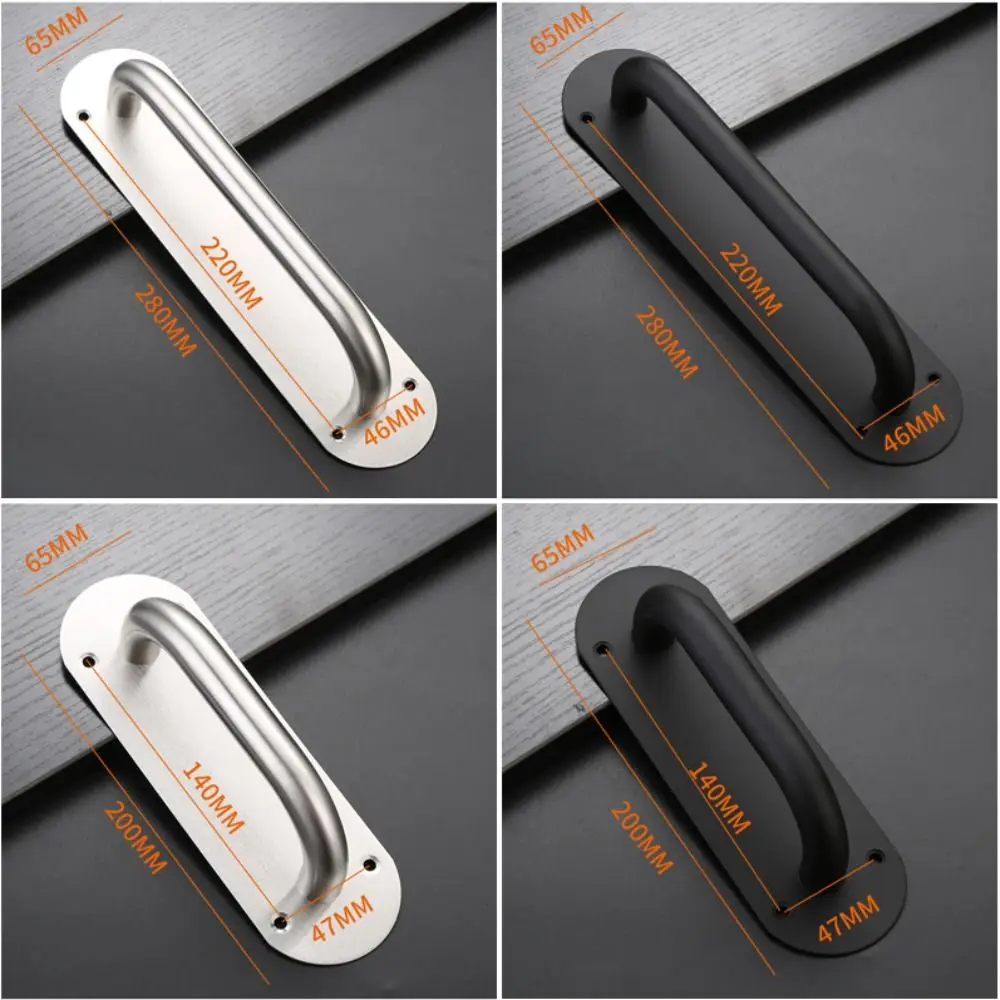 Stainless Steel Handle D Pull Push Plate Office Hotel Fire Sliding Door Handle Door Hardware New