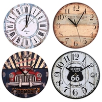 Wall Wooden Clocks Brief Design Silent Home Cafe Office Wall Decor 9inch Wall Art Large Wall Clocks 23cm Coffee Houses B03E