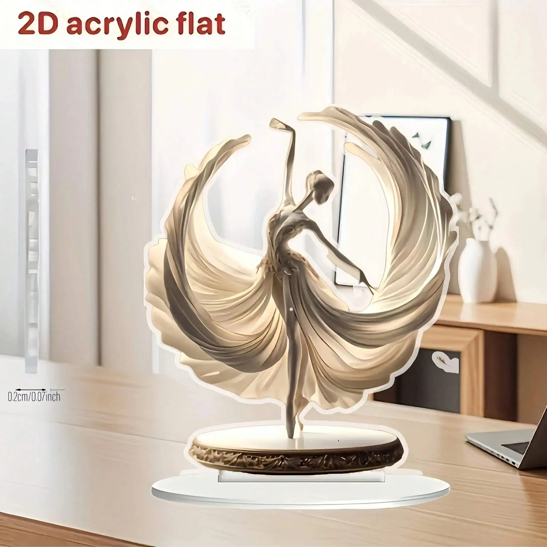 1PCS Classic Crystal Ballet Dancer Home Decoration Statue Multi Functional Desktop Decora Ideal Living Room and Office Decora