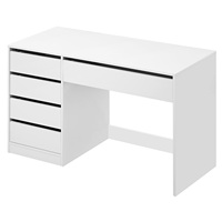 White Computer Desk Office table with 5 Drawers Workstation 120x55cm Dressing Table Vanity without Mirror Makeup Cosmetic Table