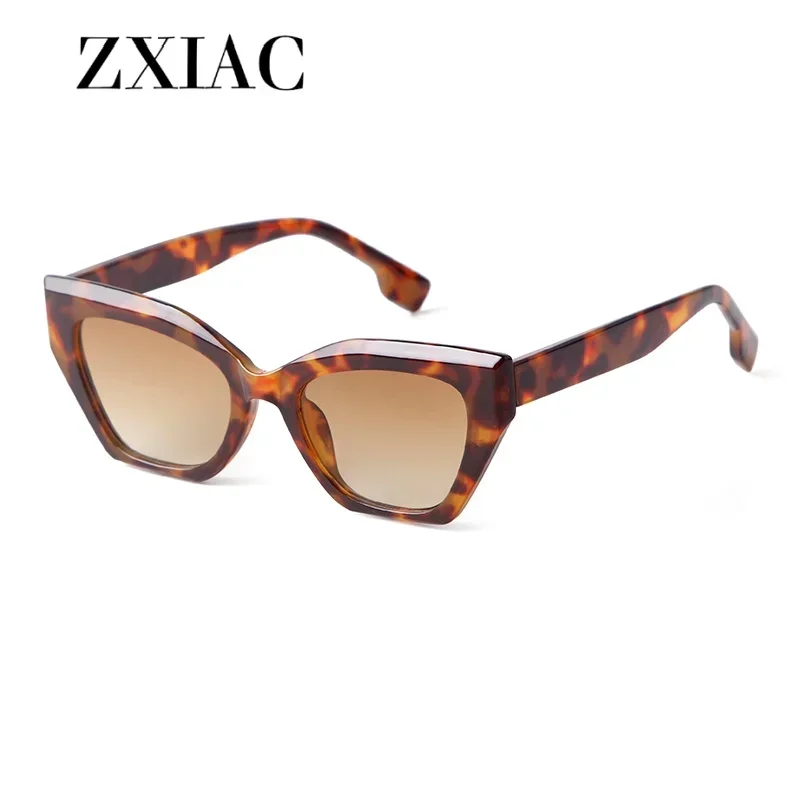 ZXIAC Fashion Cat Eye Metal Sunglasses Women Bright Black Lenses Driving Men Sun Glasses for Men Lunette De Soleil Oeil De Chat