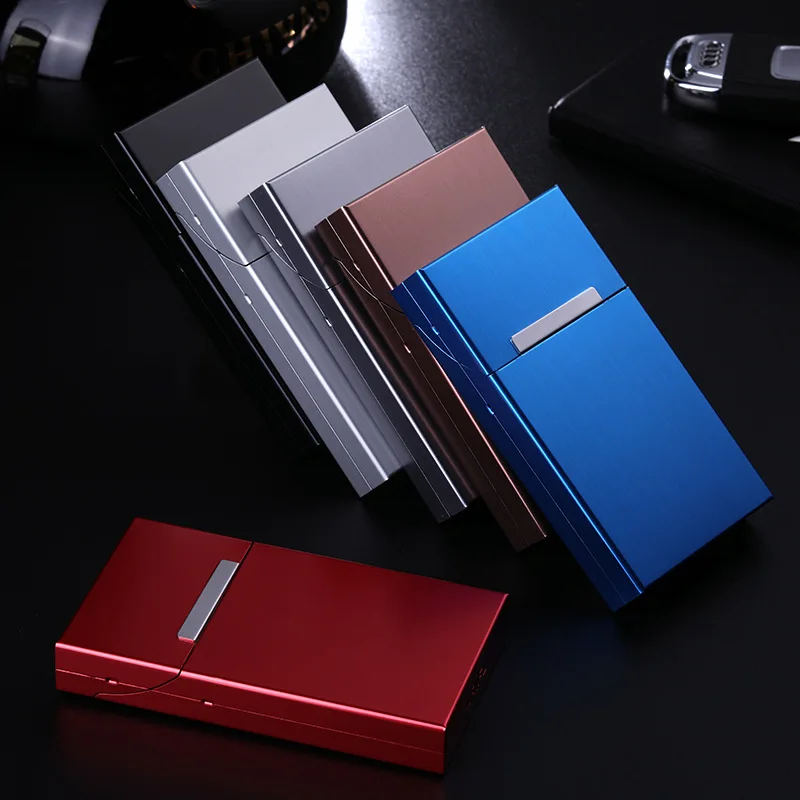 Aluminum Alloy Cigarette Case - Holds 20 Ultra Thin 100mm Slim Cigarettes, Metal Cigarette Box