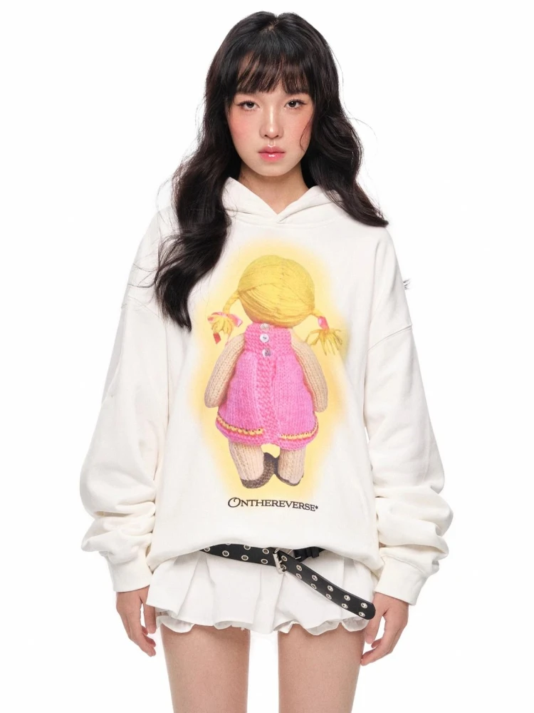 

ADAgirl Kawaii Doll Print Hoodies Women Cutecore Long Sleeve Sweatshirt Female Oversized Streetwear Kpop Korean Fashion Clothes