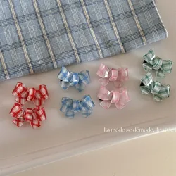 Girl Plaid Bow Duckbill Clip Sweet All-Matching Shredded Hair Bangs Clip Side Side Clip Hairpin Hair Accessories Headdress New