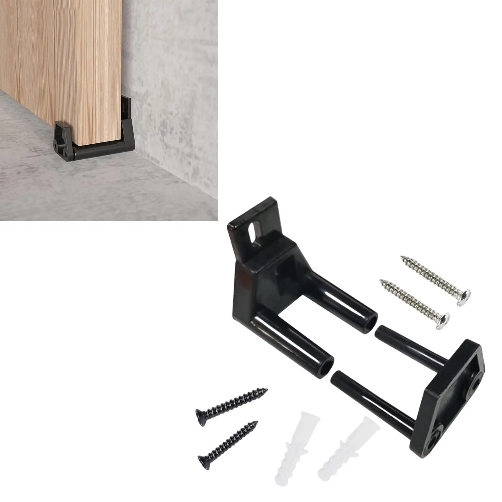 2x Durable Sliding Barn Door Floor Guides Bottom Guide with Screws for Sliding