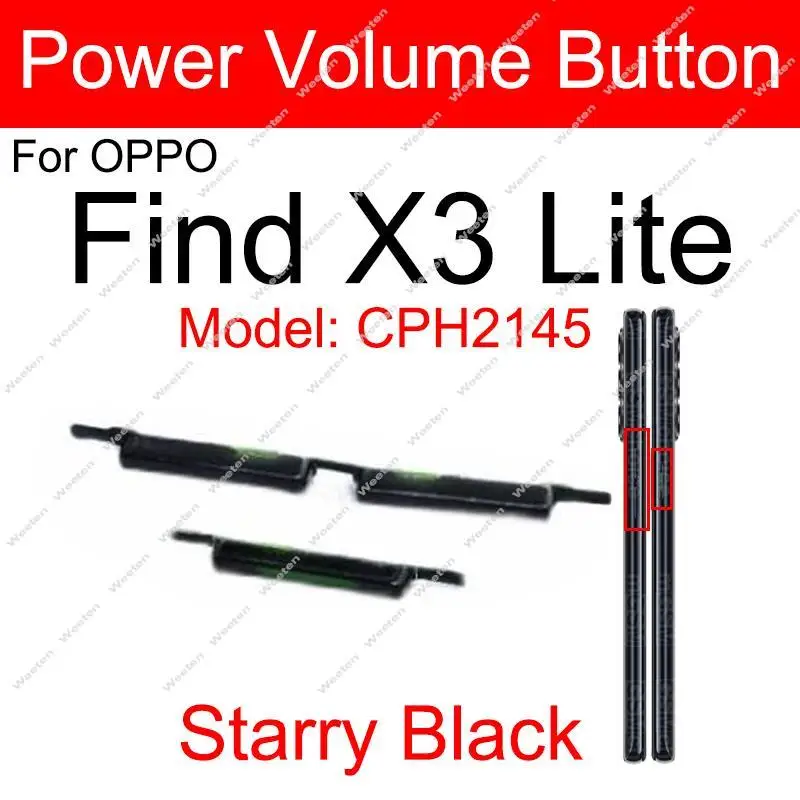 On OFF Power Volume Buttons For OPPO Find X3 X3 Pro X3Neo X3Lite Power Volume Side Keys Small Buttons Parts