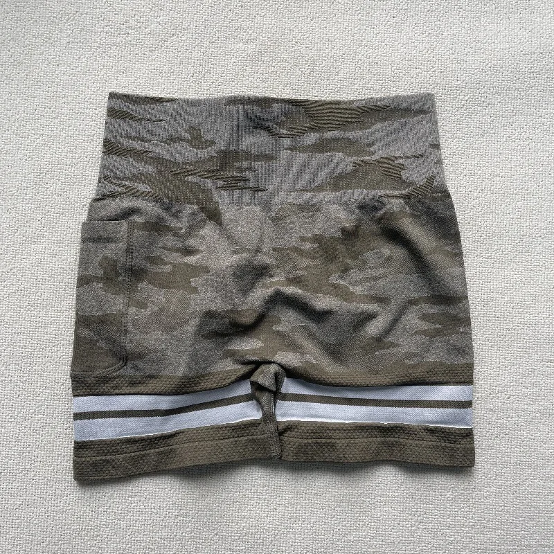 여성 체육관 라인 반바지 위장 탄성 운동 스포츠 요가 바지 엉덩이 리프팅 레깅스 주머니가있는 피트니스 운동 스타킹