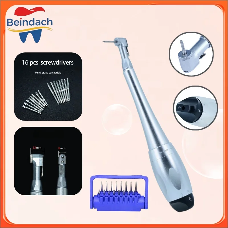 

Beindach Dental Implant Universal Torque Wrench Handpiece Dental Implant Screw with 16Pcs Screws Latch Drivers Repair Tools