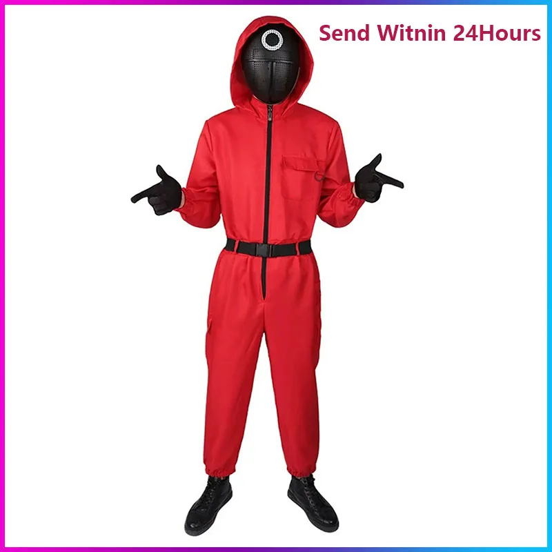 New Halloween school colors cosplay costumes  performance costumes red artists perform wooden costumes jumpsuits  For Both Men A