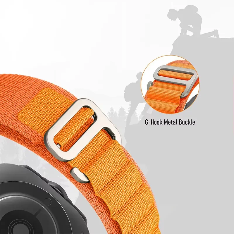 Alpine Loop สําหรับ Samsung Galaxy Watch 7 Ultra สาย 47 มม.อุปกรณ์เสริมกีฬาสร้อยข้อมือไนลอน correa Galaxy watch ultra band 47 มม.