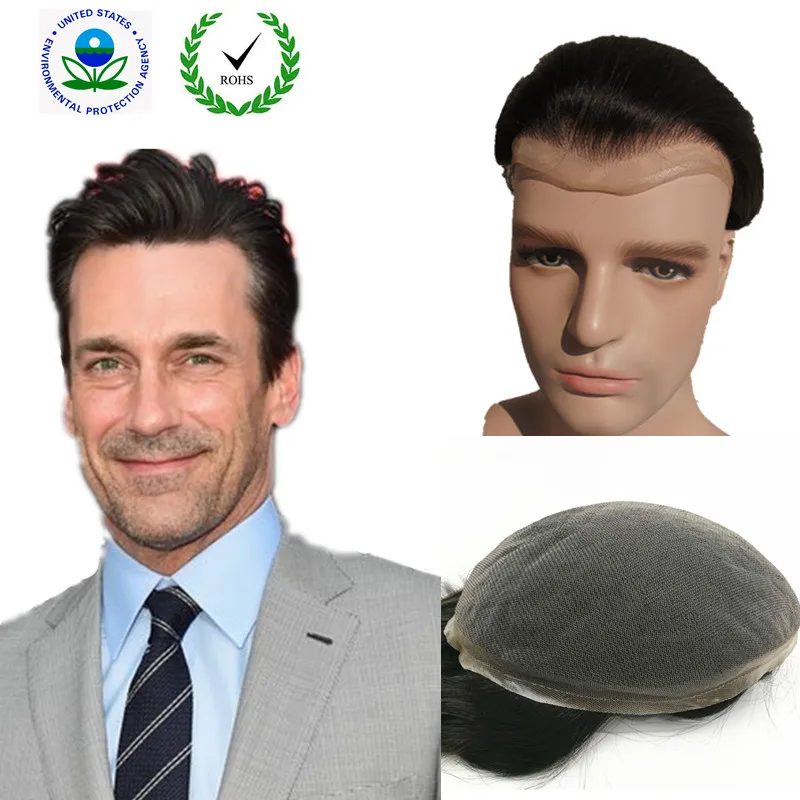 

NLW Toupee for Men Human Hair Prosthesis Mens Swiss Lace Hair Replacement System Hair units base 10*8 Hair pieces