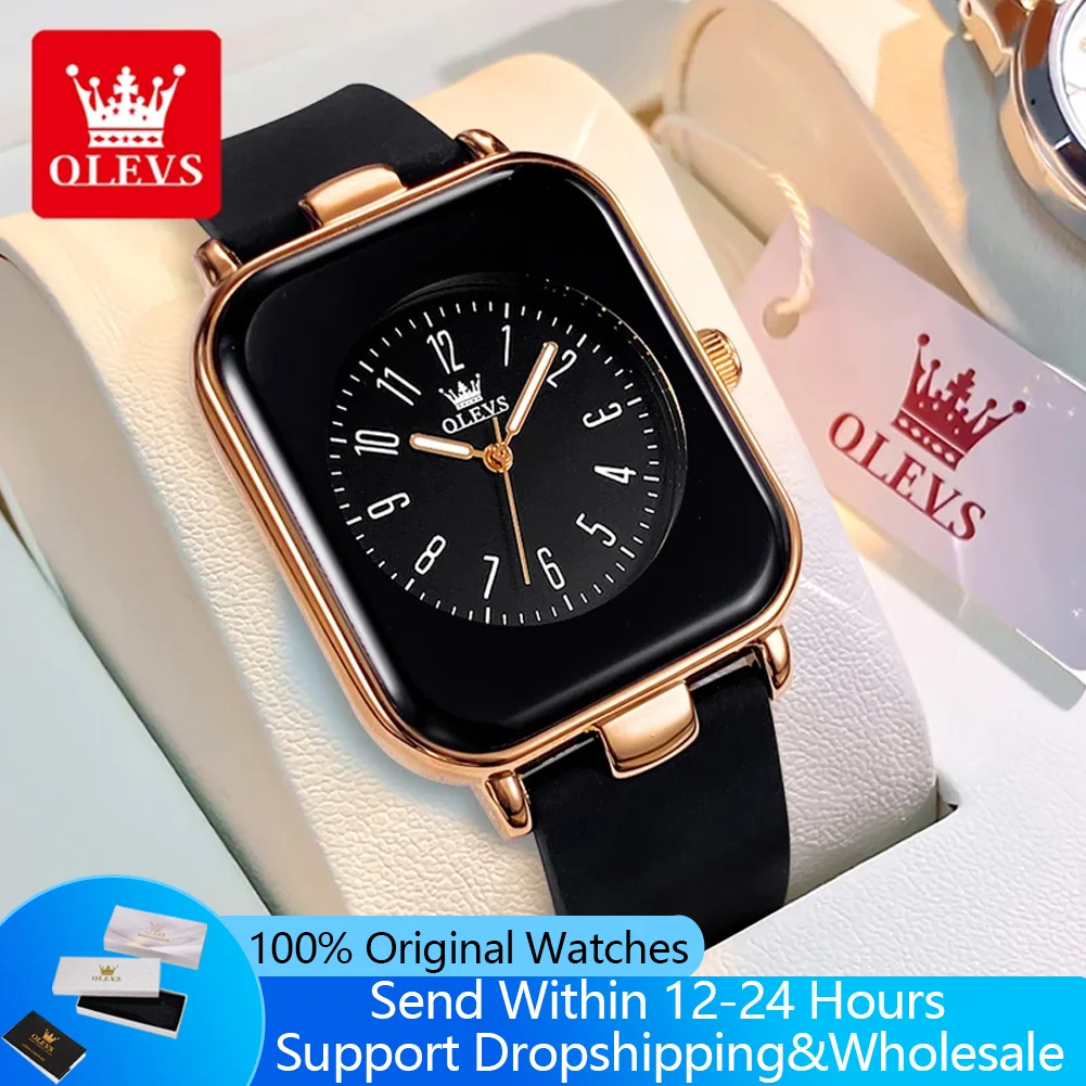 

OLEVS 9961 Quartz Watch For Women Fashion Number Scale Ladies Wristwatch Original Waterproof Silicone Strap Top Brand Watches