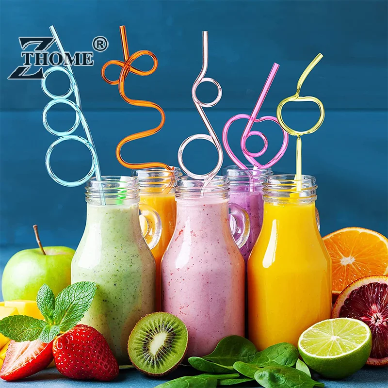 10/20Pcs Crazy And Unique Straws Curved Drinking Straws Everyday Party Holiday Cold Drink Straws