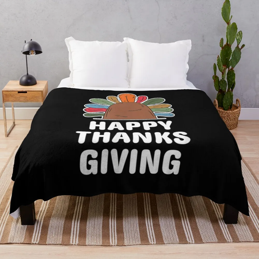 

Happy Thanksgiving Autumn Fall Design Thankful Thanksgiving Throw Blanket Comfort Recieving Blankets Comforter Blanket