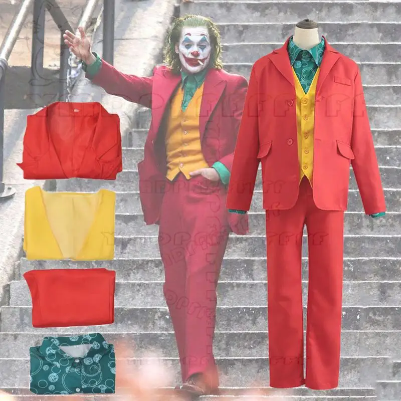 Spot JOKER Phoenix DC Film Clown Cosplay Anzug Halloween Performance Kostüm Set heißer Verkauf