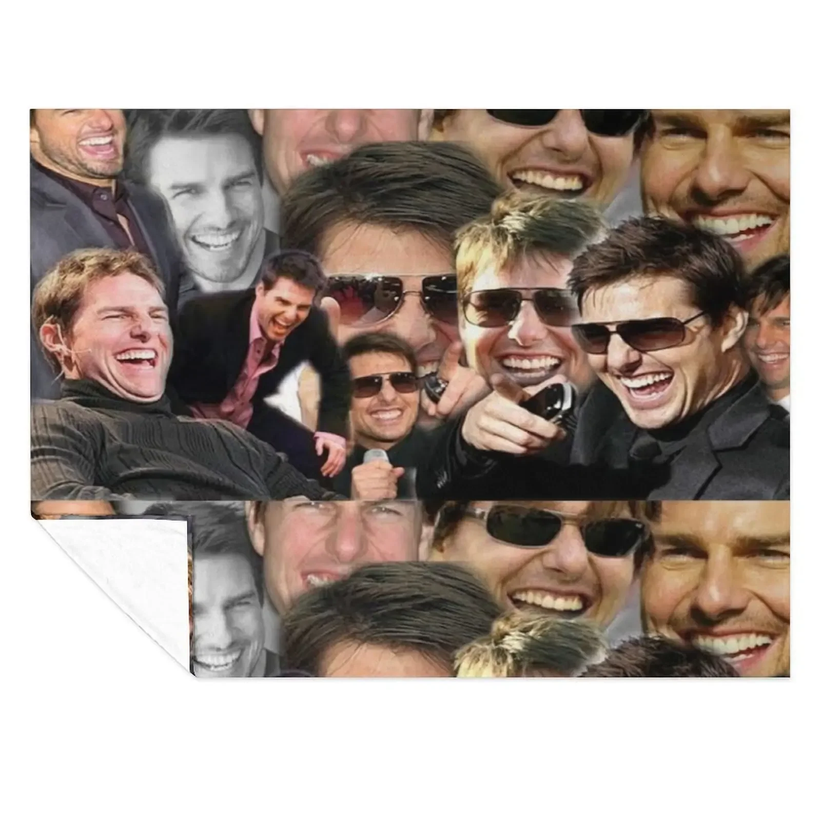 

tom cruise laughing meme photo collage Throw Blanket Sofa Quilt Extra Large Throw Picnic Winter beds Blankets