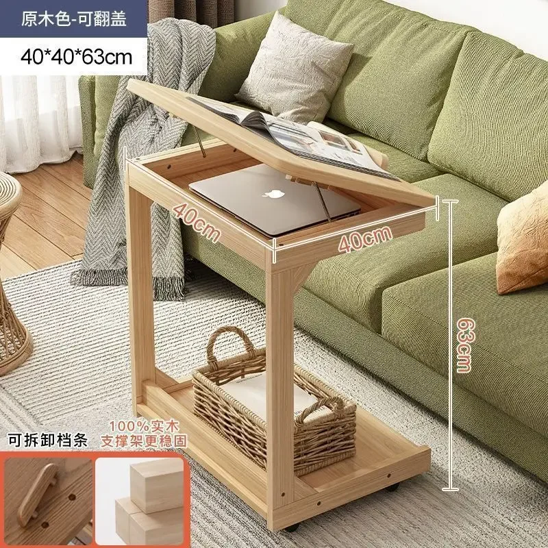 Новый передвижной приставной столик-тумба 63*40*40 см с ножками из массива дерева, на колесиках, для работы у дивана из массива дерева, рабочая платформа