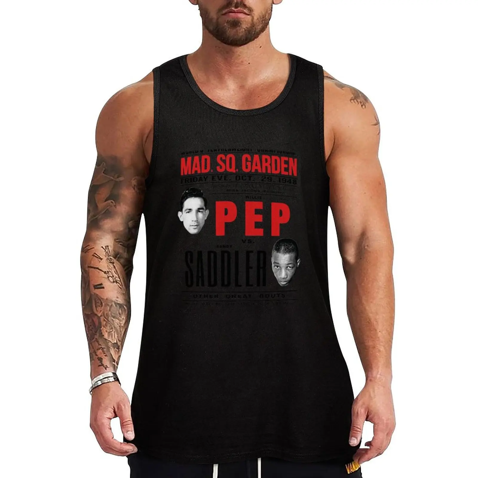 Willie Pep vs Sandy Saddler Tank Top Solid Basic Tank Top Comfort Breathable Sleeveless