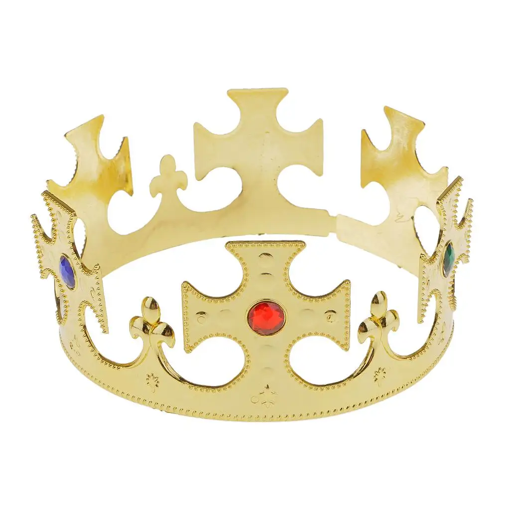 

Plastic King Queen Jewel Cribs Majestic Crown Fashion Lady Crown