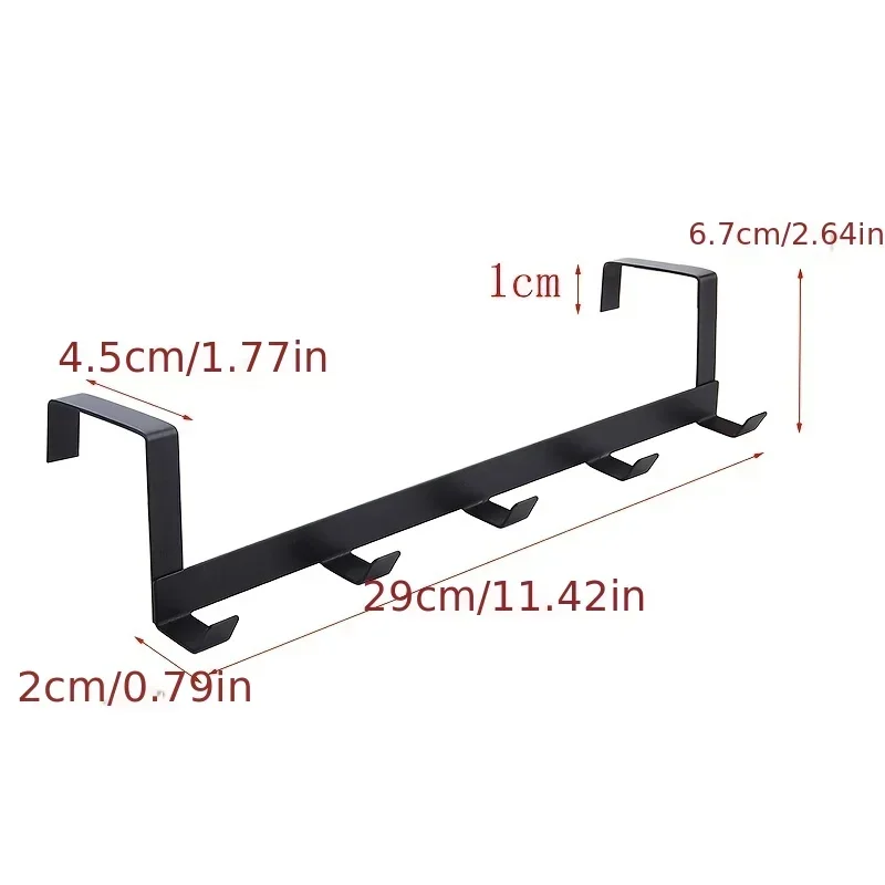Haken über der Tür, 5 Haken, Organizer für Zuhause, Badezimmer, Kleiderbügel, für Kleidung, Mäntel, Hüte, Handtücher, Badezimmer- und Küchenzubehör – Detail 10