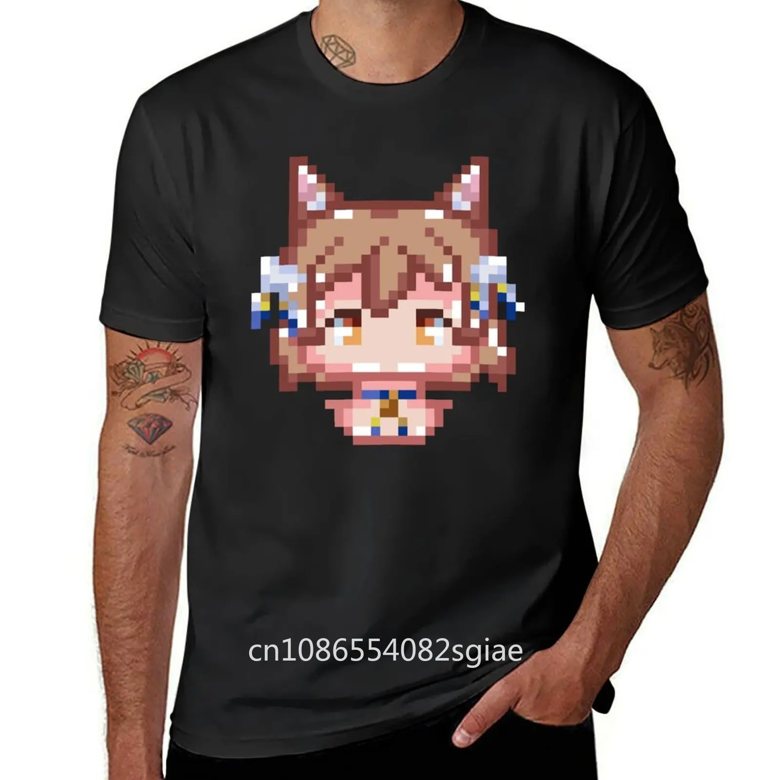 Felix Pixel Art (No Text) T-Shirt Tees Tops Clothes For Men