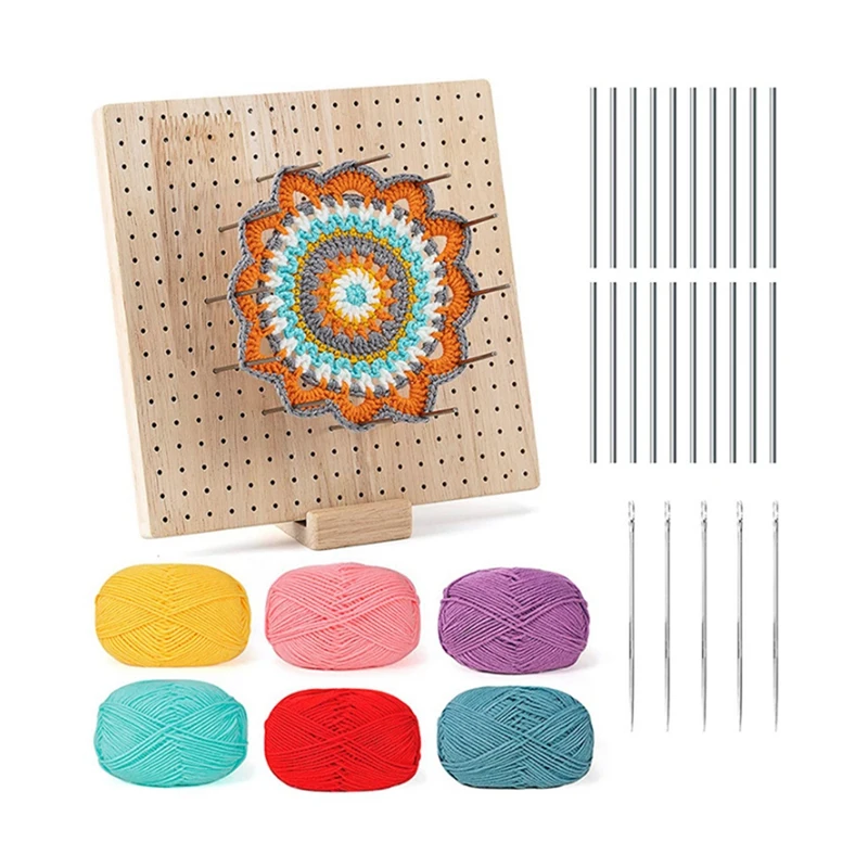 Wool Yarn Crochet Blocking Board, Crochet Spare Parts Parts For Knitting Crochet And Granny Squares, 7.7Inch