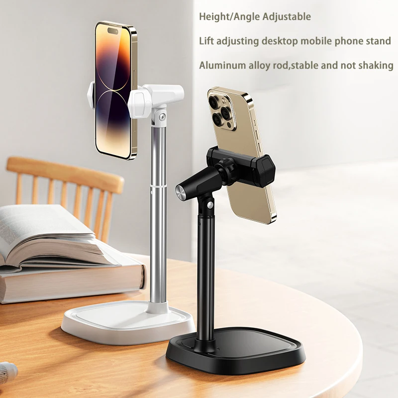 Cell Phone Stand Desk Phone Holder Height Angle Adjustable Aluminum Alloy Universal Phone Stand Office for iPhone 15Pro Max Plus