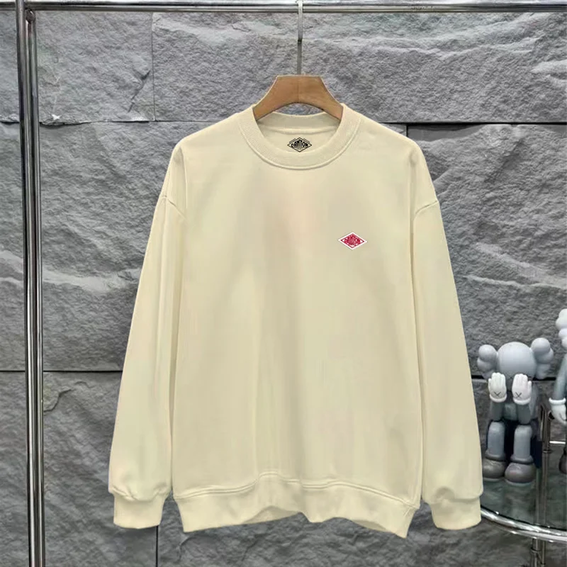 Exported to Japan Spring Thin Sweatshirt Men/Women Same Embroidery Brand Cotton O-Neck Long Sleeve Loose Tracksuit Tops