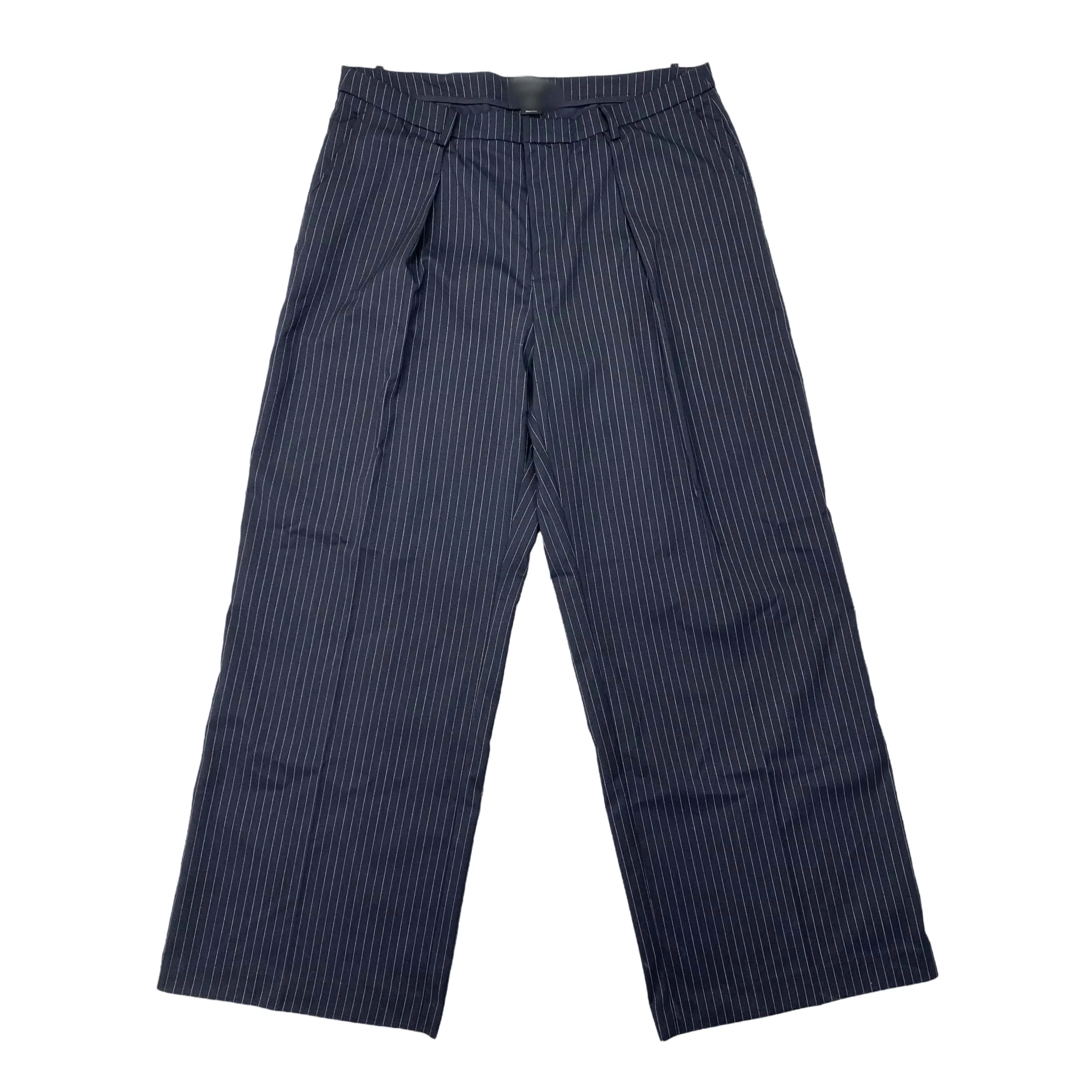 E2 nouveau pantalon décontracté pour femmes rayures verticales jambe droite costume banlieue grande taille MM drapé OL longue Fiber de Polyester