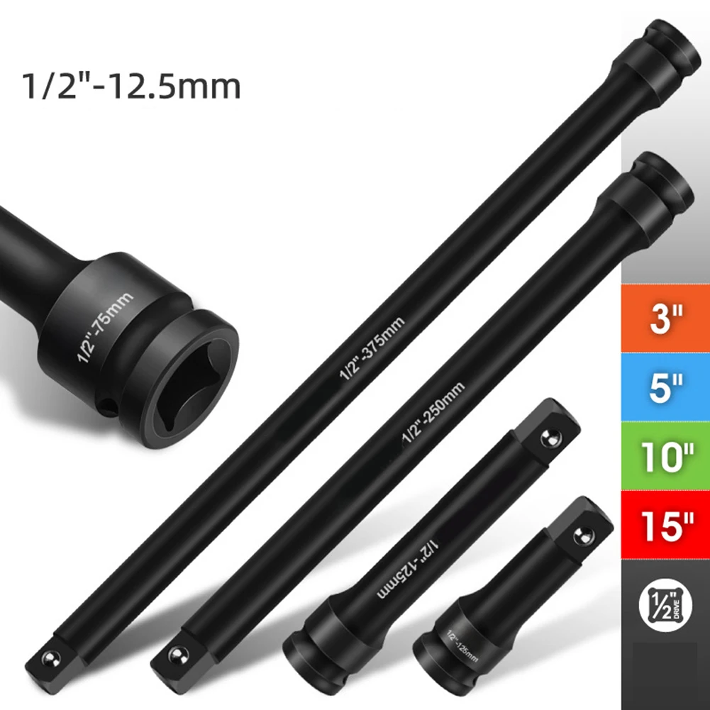 

Heavy Duty Extension Bar 3/5/10/15inch For Impact Driver Socket Wrench Auto Repair Chrome Vanadium Steel 1/2 Inch Drive