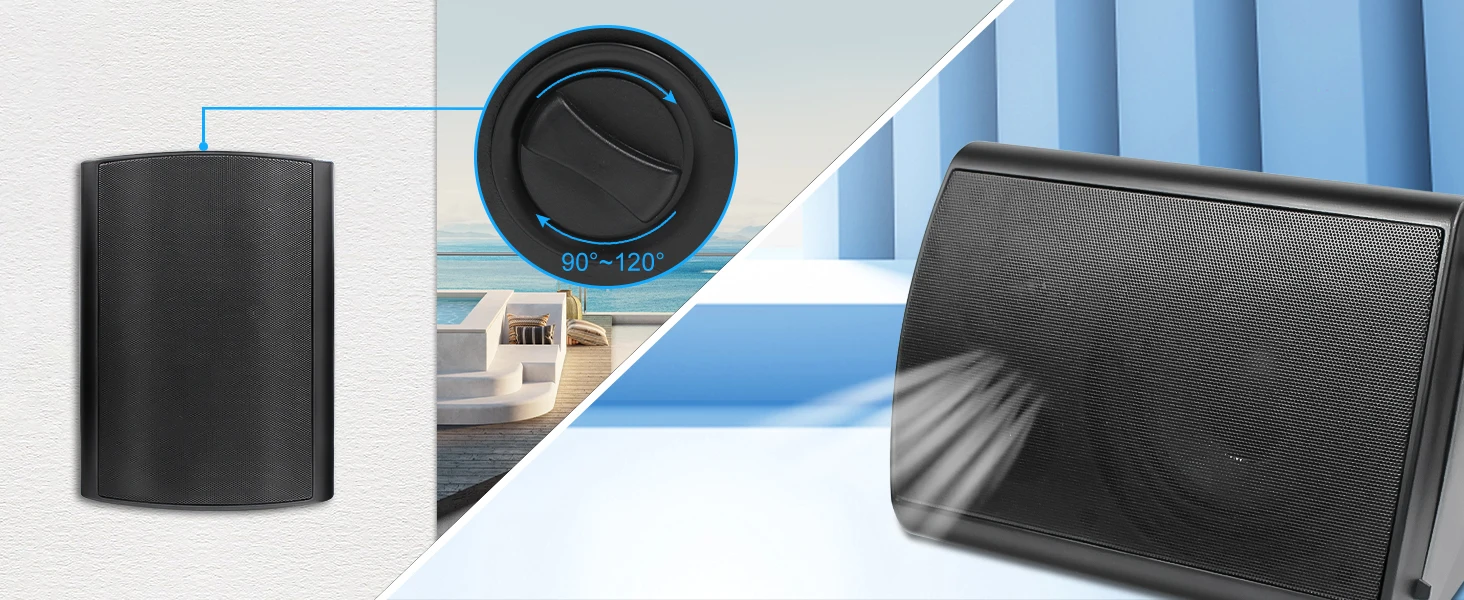 Herdio 5,25 Zoll Outdoor Bluetooth-Lautsprecher 300W Kabelgebundene Wasserdichte Wandmontierte Terrassen- und Boot-Aktivlautsprecher für Garage, Deck und Zuhause – Detail 14