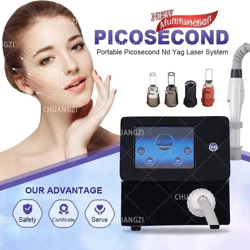 Professional Q switch ND YAG laser tattoo machine picosecond laser 1320 1064 532nm picosecond beauty machine 2024