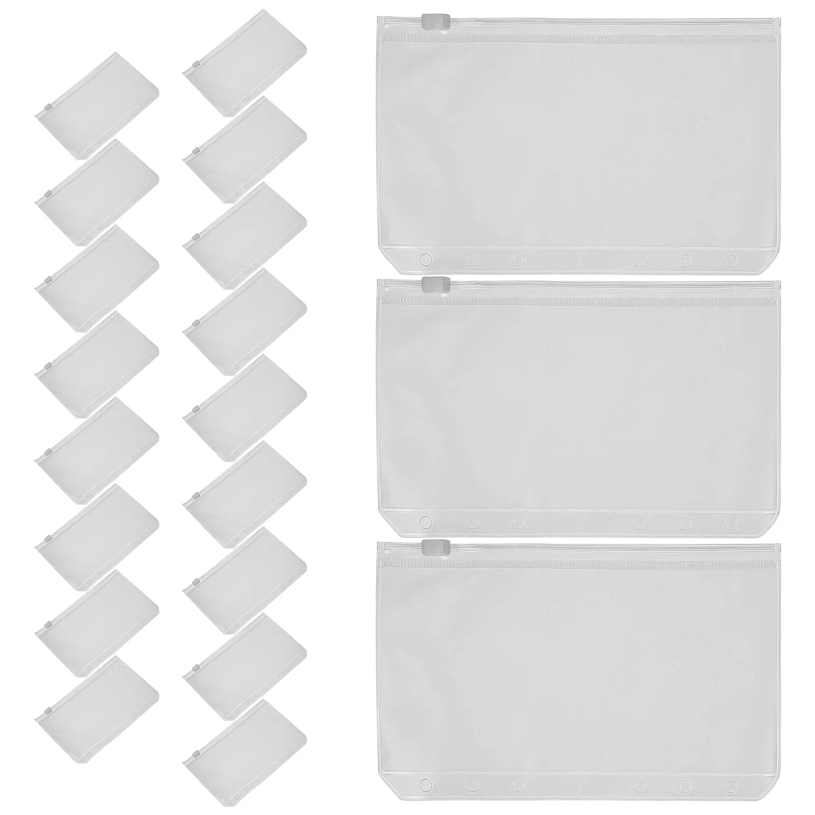 

Extra Thick PVC Zipper Binder Pouch Document Storage for Office Supplies A6 Zip Bag Reusable Business Card Holder for Stamps