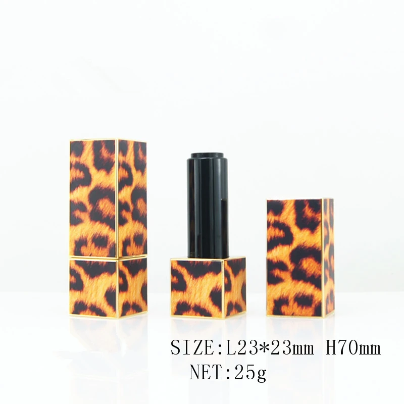 50pcs DIY Lipstick Tubes Magnetic Design Lip Balm Containers Fancy leopard print makeup tools