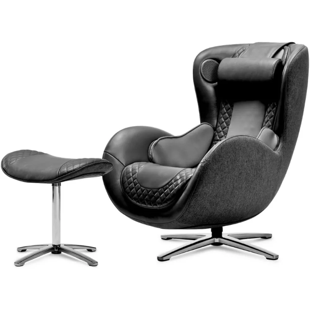 Fauteuil de massage classique métropolitain pour tout le corps et les taches, inclinable avec bitions oman, haut-parleur Bluetooth, chargeur de chaise Noir