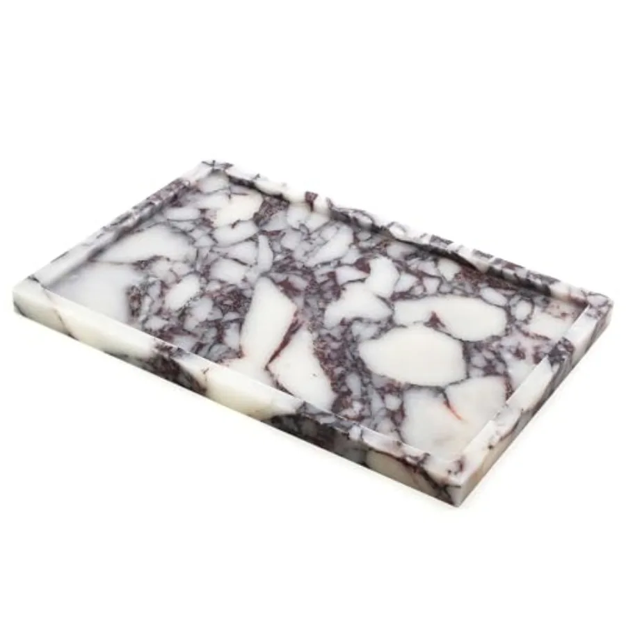 

Real Luxurious Natural Marble Vanity Tray Genuine Marble Storage Tray for Home Decor Stone Tray for Bathroom/Kitchen/Vanity/Dre