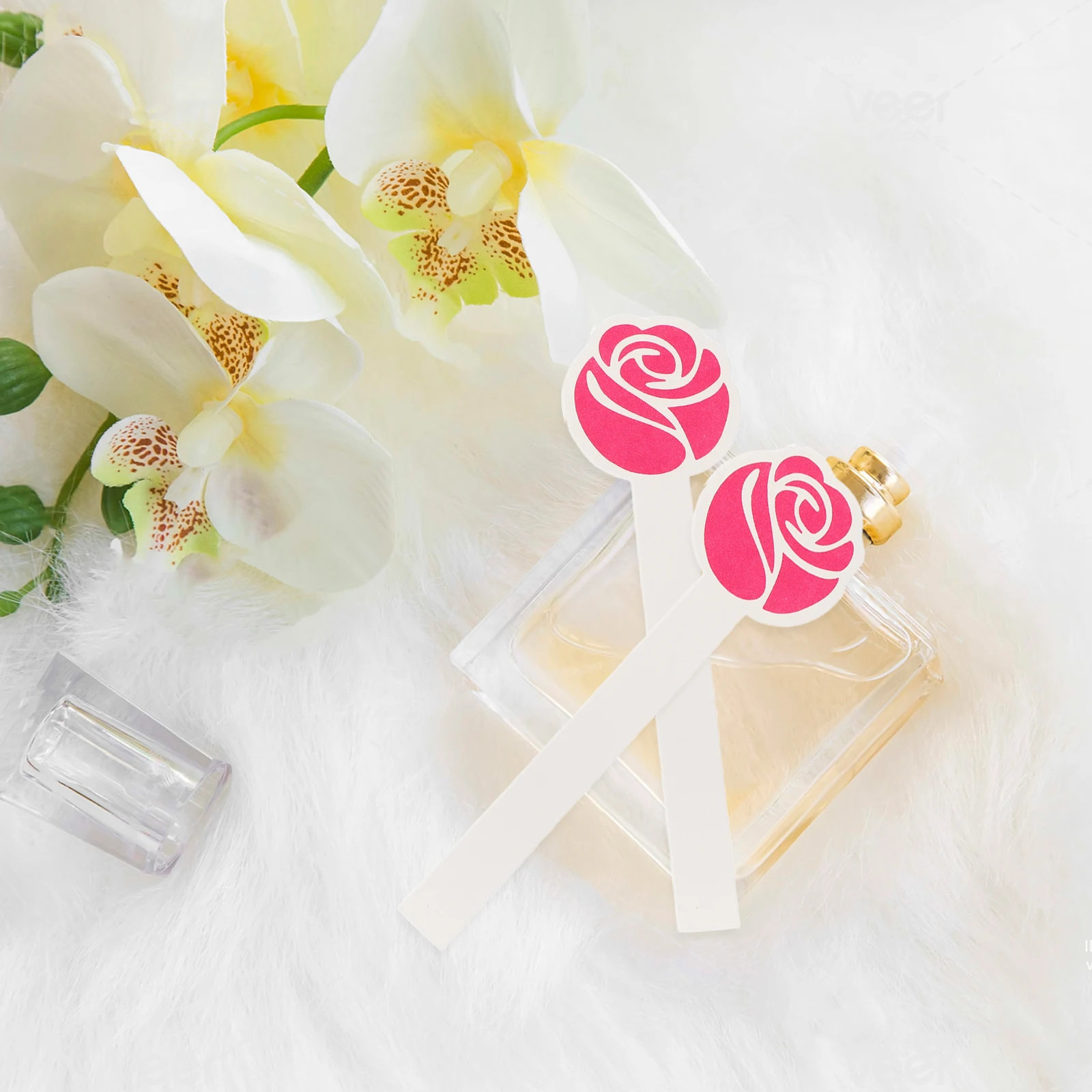 50개 향기 카드보드 로즈 향수 테스트용 에센셜 오일 향기 카드 정확한 향기 식별 휴대용 디자인