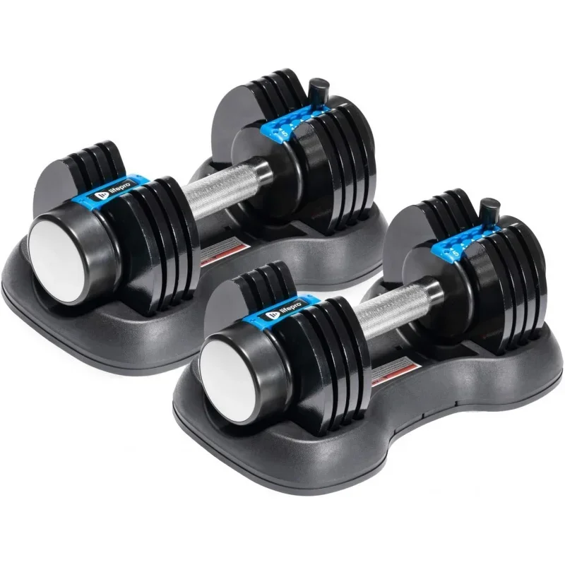 

ALifepro - 15Lb 25Lb 43Lb 55Lb 90Lb 6in1 Weight,Compact Quick Adjustable Dumbbells Set