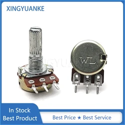 5PCS WH148 Type Single 3-Pin A10K A100K C500K Amplifier Audio Volume Adjustable Potentiometer Flower Shaft Length 20mm