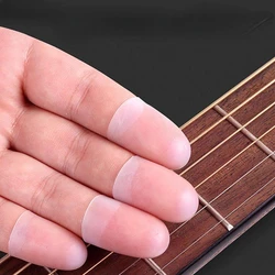 4pcs Ultra-thin Left Hand Guitar Fingertip Protector Silicone Finger Guard Cover Hand Finger Protection Guitar Accessories