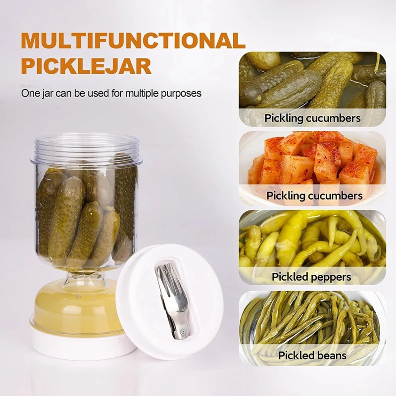 2Pack Pickle And Olive Hourglass Jar With Strainer Flip Olive Hourglass Jar For Wet And Dry Pickle Juice,Juice Separator
