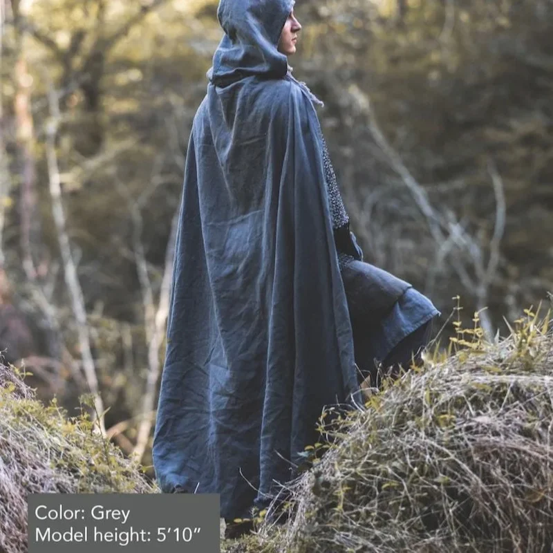 

♥ Новинка 2023 года, средневековый плащ рейнджера, льняной лучник, тонкая накидка с капюшоном в стиле Ренессанс 18 века, карнавальный костюм для взрослых, Kni ★ ☆ ly99