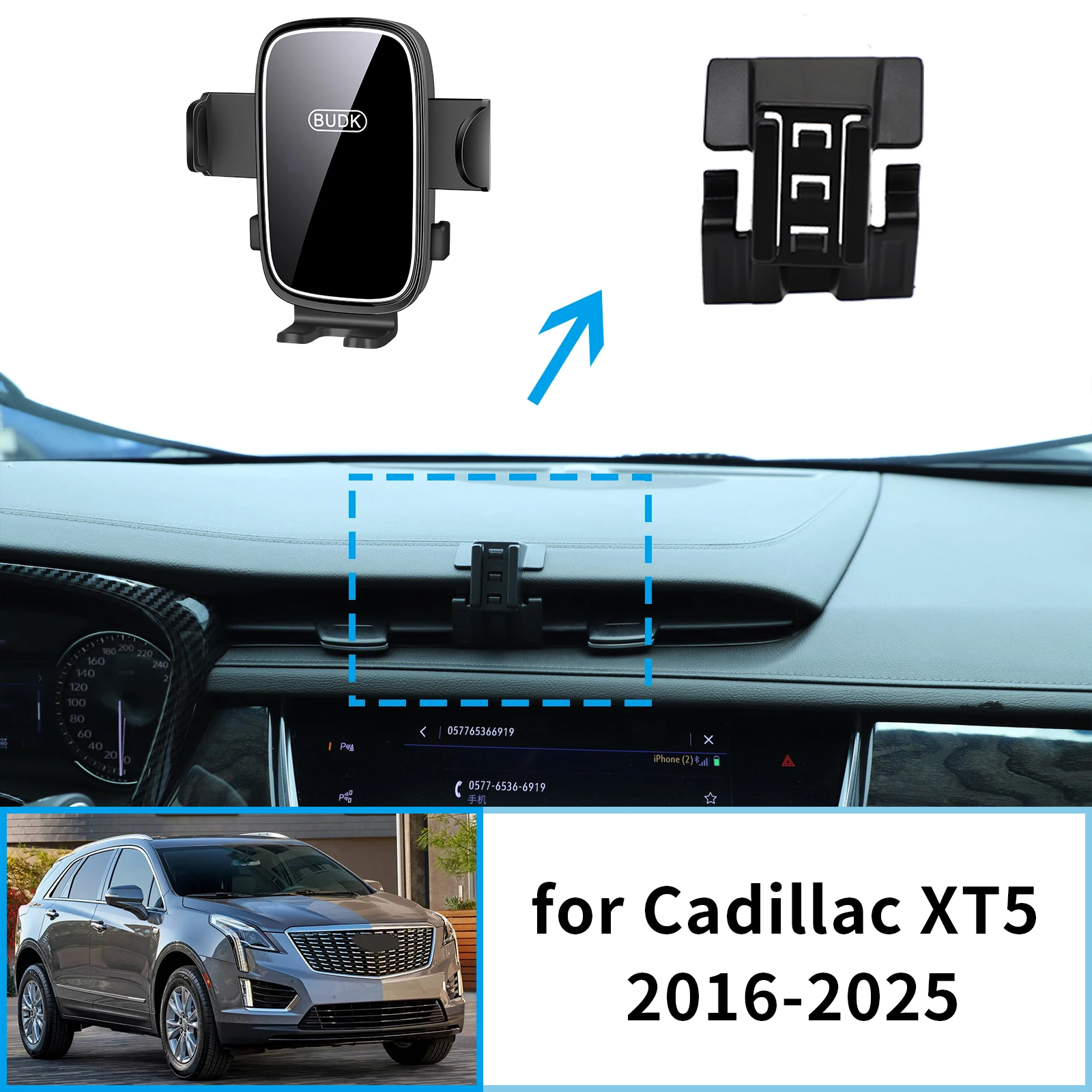 

Car Mobile Phone Holder Accessories for Cadillac XT5 XT6 2016~2025 GPS Bracket Navigation Stand Auto