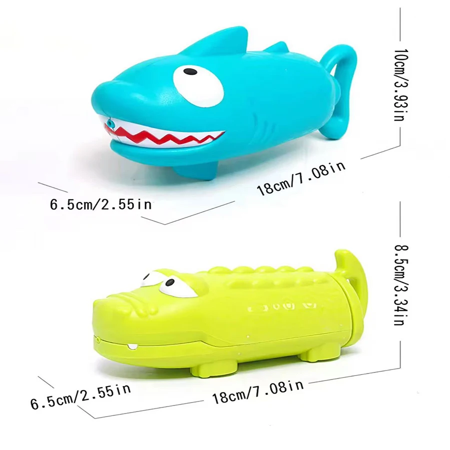 Bambini estraibili pistola ad acqua squalo design estate spiaggia bagno spruzzi divertimento all'aria aperta giocattolo sicuro per l'acqua materiale del fumetto dinosauro portatile