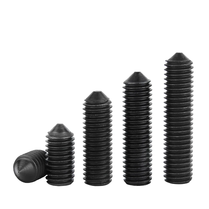 Tornillo hexagonal de acero al carbono, Juego de puntas cónicas, 10 piezas, M2.5, M3, M4, M5, M8, M10, 12,9, color negro, DIN914