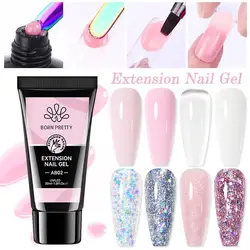 BORN PRETTY 30ml Acrylic Quick Extension Nail Gel Nail Polish Pink Transparent Crystal Soak Off UV Extend Acrylic Nail Gel