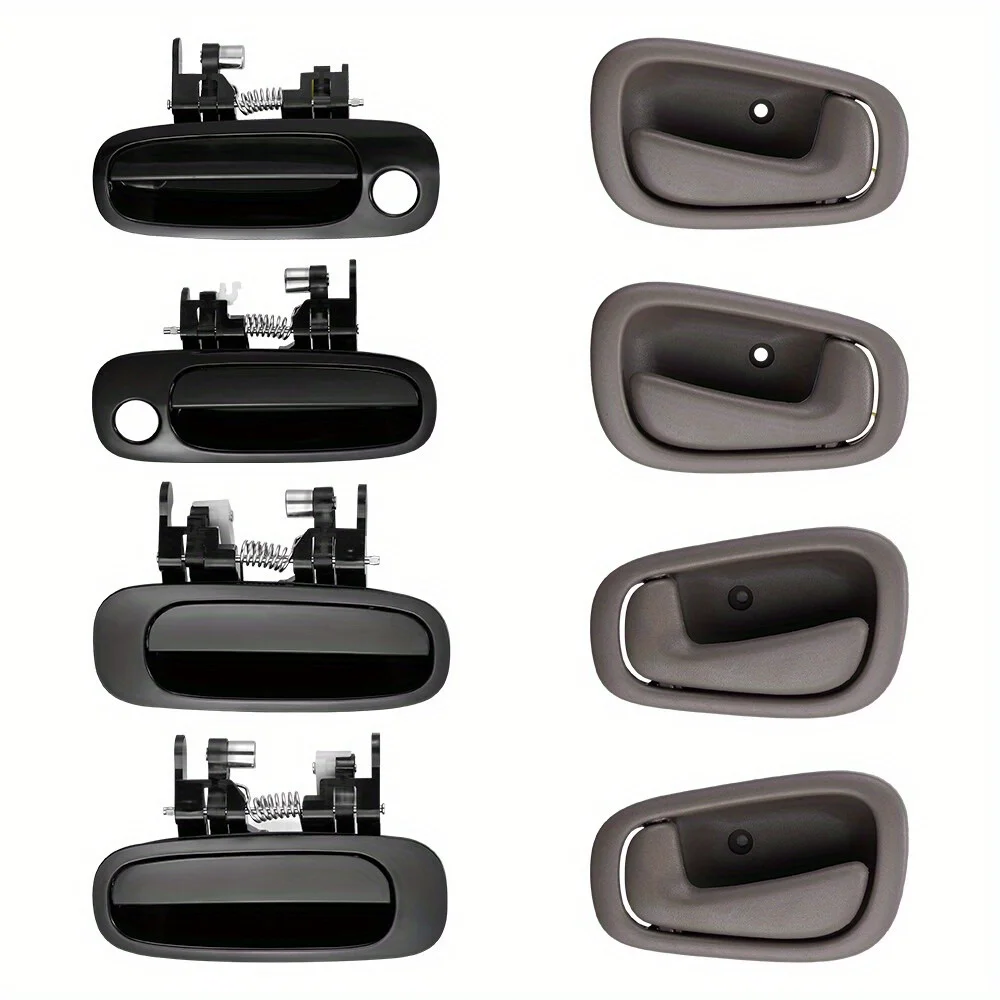 SET OF 8 PCS Outside Inside Door Handle BLACK/GRAY For TOYOTA COROLLA 98-02