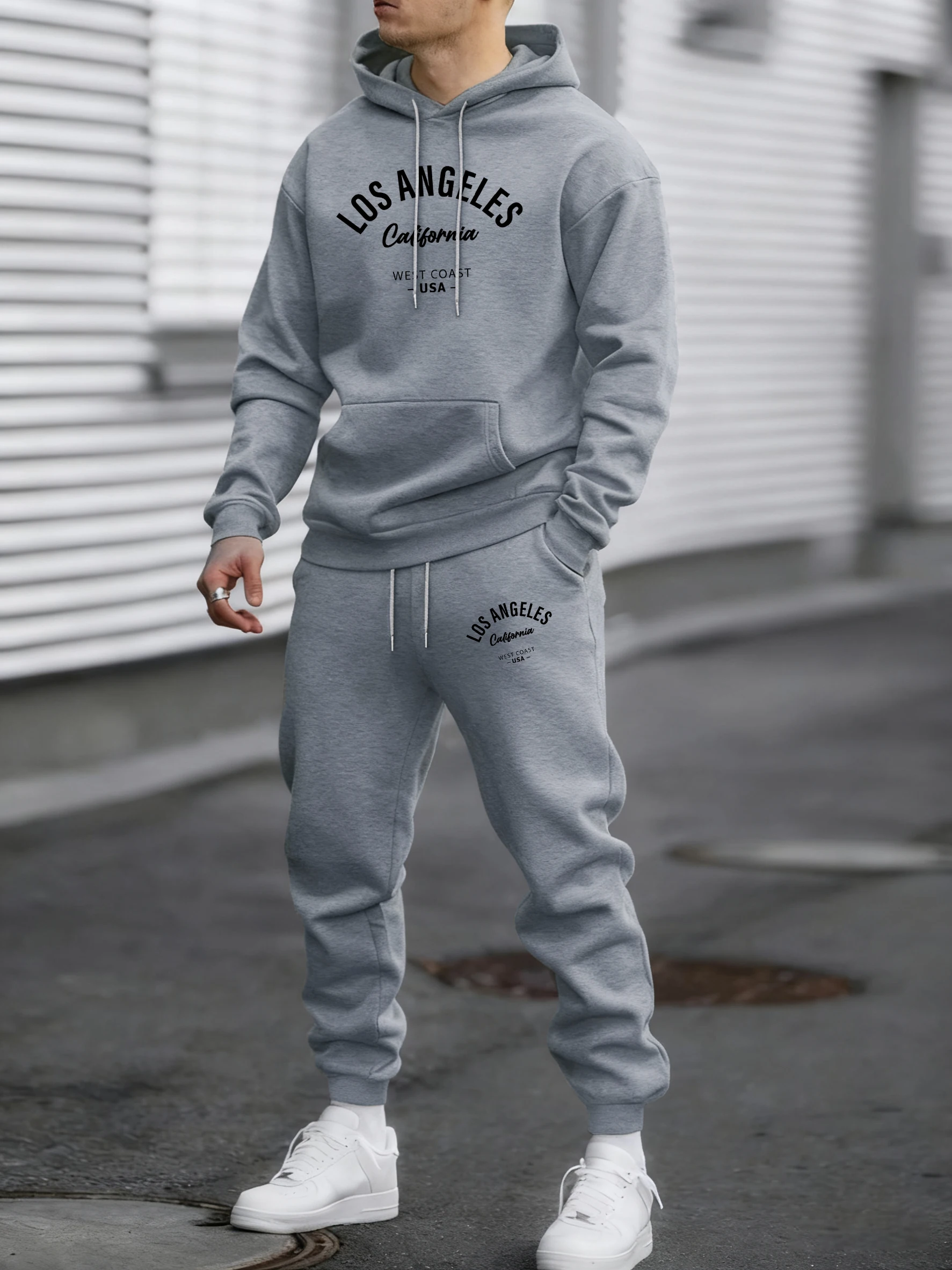 

Знаменитый спортивный костюм с принтом США, город Калифорнии, мужские уличные брюки, модные толстовки, флисовая свободная одежда, унисекс, осенний теплый топ