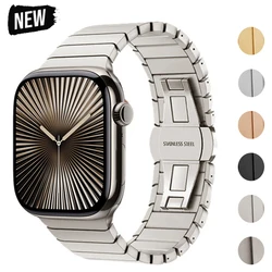 Metal Band For Apple Watch 46mm Strap Stainless Steel Watchband For Iwatch Series 11 10 Ultra 49mm 42/44/45/40mm Business Correa